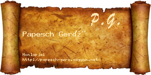 Papesch Gerő névjegykártya